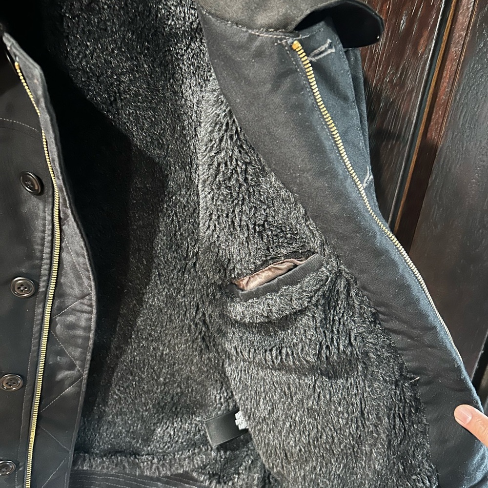 DOUBLE RL canvas faux fur lined Navy deck jacket size Medium - Picture 2 of 12